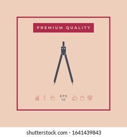 Drawing compass symbol . Graphic elements for your design