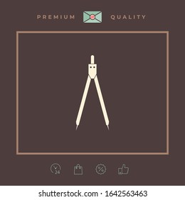 Drawing compass symbol . Graphic elements for your design