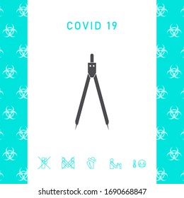 Drawing compass symbol . Graphic elements for your design