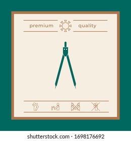 Drawing compass symbol . Graphic elements for your design
