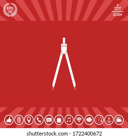Drawing compass symbol . Graphic elements for your design