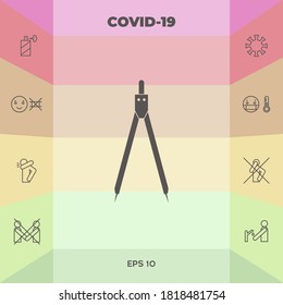 Drawing compass symbol . Graphic elements for your design