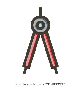 Drawing Compass Thick Line Filled Colors For Personal And Commercial Use.
