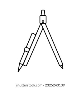 drawing compass tool isolated icon vector illustration