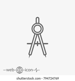drawing compass vector icon