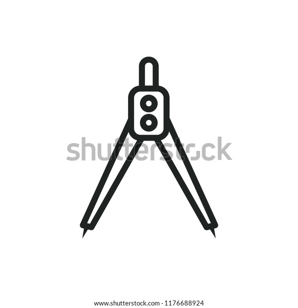 drawing compass vector\
icon