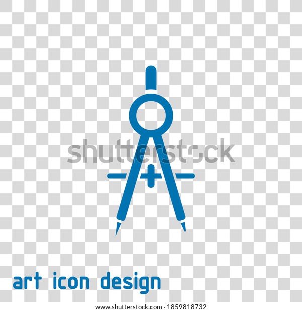 drawing\
compass vector icon on an abstract\
background