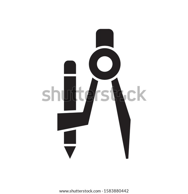 drawing compass vector icon\
trendy