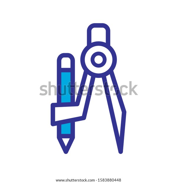 drawing compass vector icon
trendy