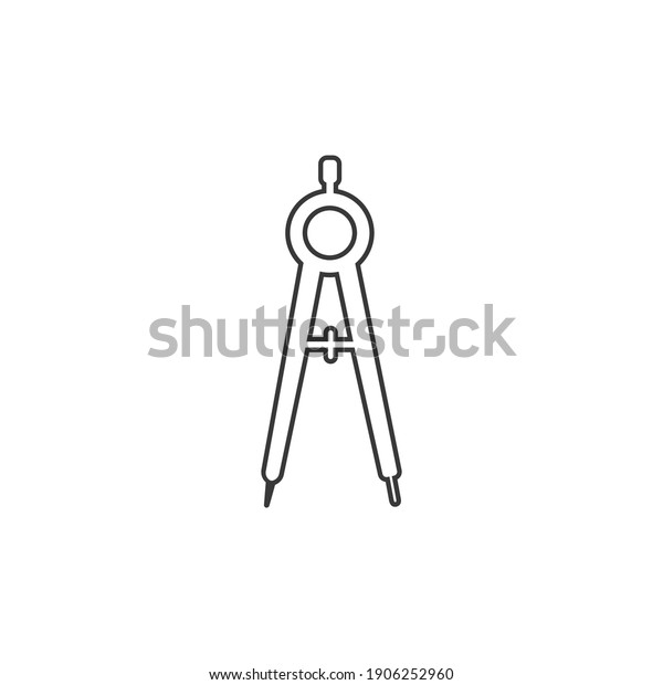 Drawing compass vector line icon.\
filled flat sign for mobile concept and web design. Divider,\
Circinus glyph icon. Symbol, logo illustration. Vector\
