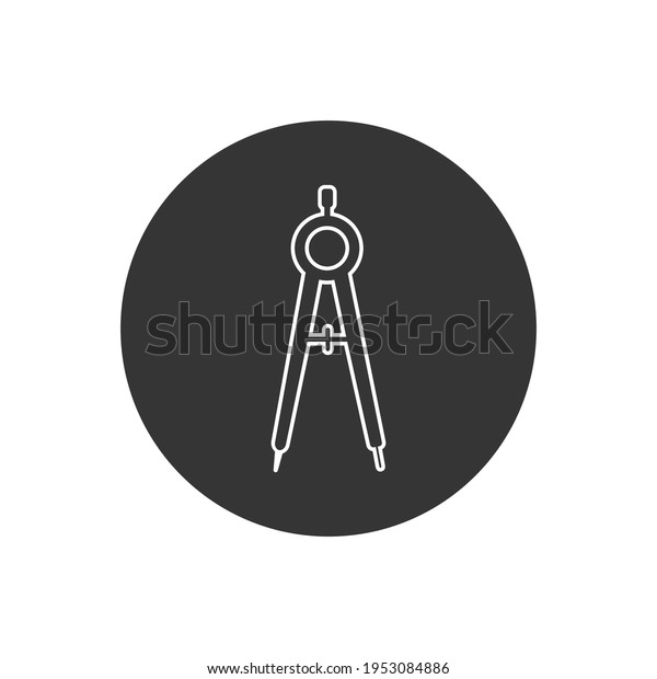 Drawing compass vector line white\
icon. filled flat sign for mobile concept and web design. Divider,\
Circinus glyph icon. Symbol, logo illustration.\
Vector