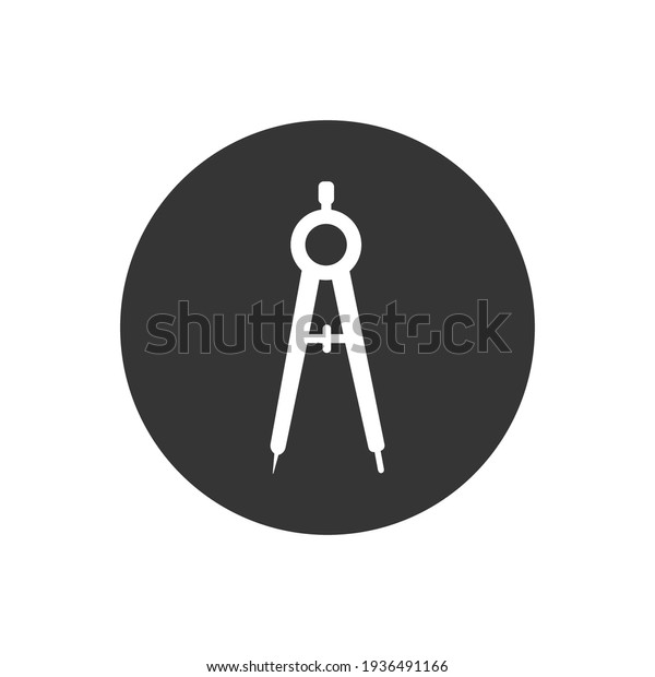 Drawing compass vector white icon.\
filled flat sign for mobile concept and web design. Divider,\
Circinus glyph icon. Symbol, logo illustration. Vector\

