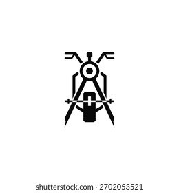Brújulas de dibujo y diseño del logotipo de la motocicleta.