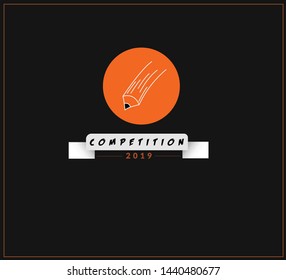 Drawing competition poster & pencil logo, Modern design