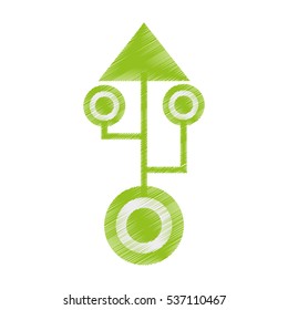 drawing computer circuit arrow electronic component vector illustration eps 10