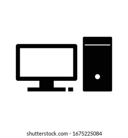 Drawing Computer icon on white background .Vector illustration.