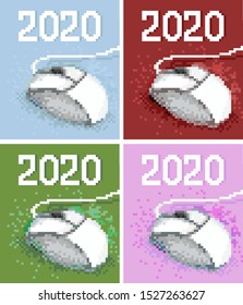 drawing a computer pixel mouse - new year 2020