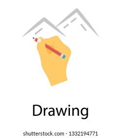 Drawing concept, flat icon design 