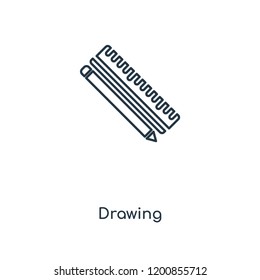 Drawing concept line icon. Linear Drawing concept outline symbol design. This simple element illustration can be used for web and mobile UI/UX.