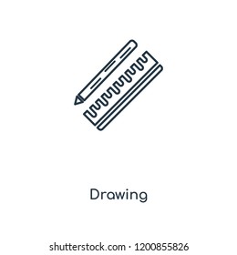 Drawing concept line icon. Linear Drawing concept outline symbol design. This simple element illustration can be used for web and mobile UI/UX.