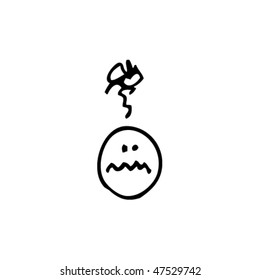 dibujo de una cara confusa