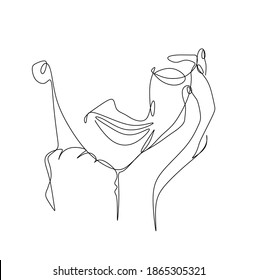 drawing a continuous line of the female image. Spa services. Hair salon for women. Fashion. Journal. cosmetics, print for T-shirts. poster