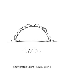 Drawing a continuous line. Tacos icon