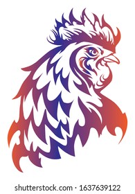 drawing of a cool rooster
