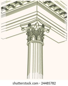 Drawing of corinth pillar