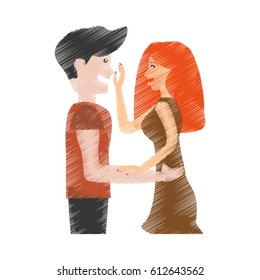 drawing couple romantic gesture