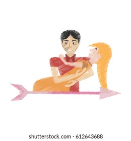 drawing couple romantic together