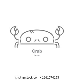 Icono de cangrejo de dibujo en fondo blanco.Ilustración vectorial.