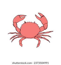 Dibujo de un cangrejo. Ilustración de líneas