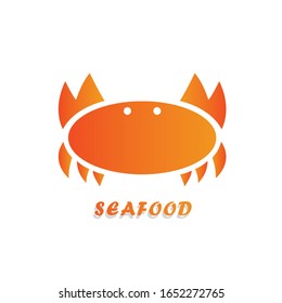 Drawing crab logo on white background.Sea food concept.