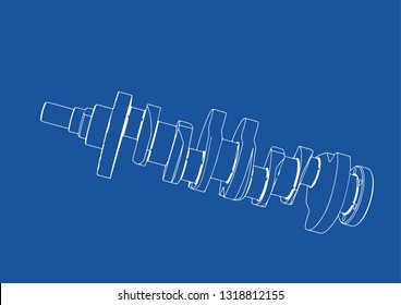 drawing crankshaft vector