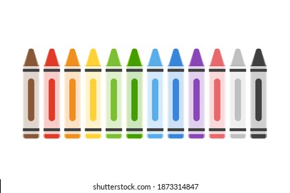 The Drawing Crayons. Isolated Vector Illustration