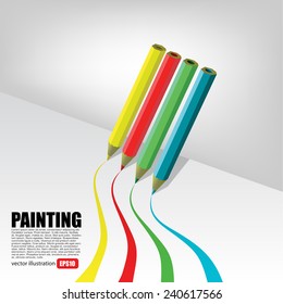 Drawing Crayons On White