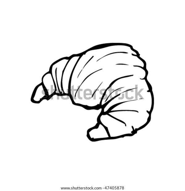 Drawing Croissant Stock Vector (royalty Free) 47405878