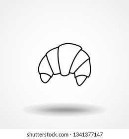 Drawing of croissant icon. Croissant Vector isolated on white background. Vector illustration