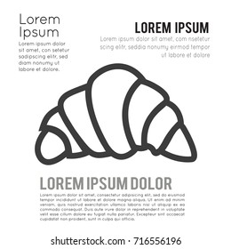 Drawing of croissant icon. Croissant Vector isolated on white background. Vector illustration