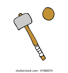 drawing of a croquet mallet