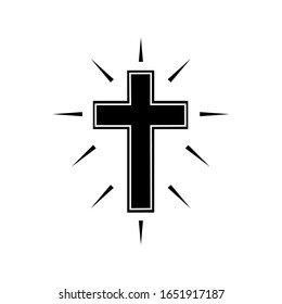 Drawing cross icon on white background.Vector illustration.