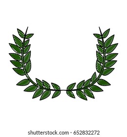 drawing crown half flower natural decoration laurel leaves