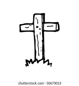 Drawing Crucifix Simple Grave Stock Vector (Royalty Free) 50673013