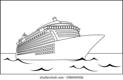 Dibujando cruceros. material de imagen para libro de coloreado