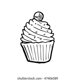 drawing of a cup cake