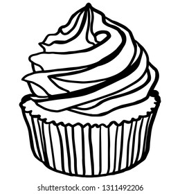 Drawing of cupcake with icing