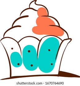 Dibujo de quequitos, ilustración, vector sobre fondo blanco.