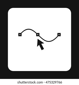 Drawing the curve icon in simple style on a white background