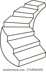 Zeichnung einer gekrümmten Treppe